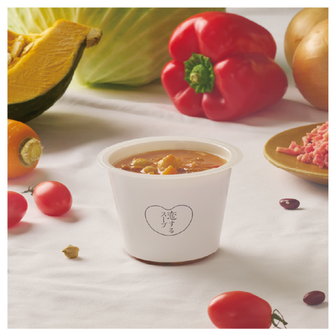 【新発売】4種の豆とひき肉の トマトスープ